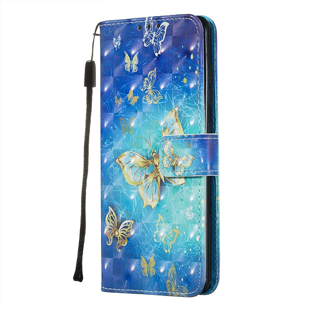 Pattern Printing Light Spot Decor Leather Wallet Case for Samsung Galaxy A51 - Butterfly Pattern-3