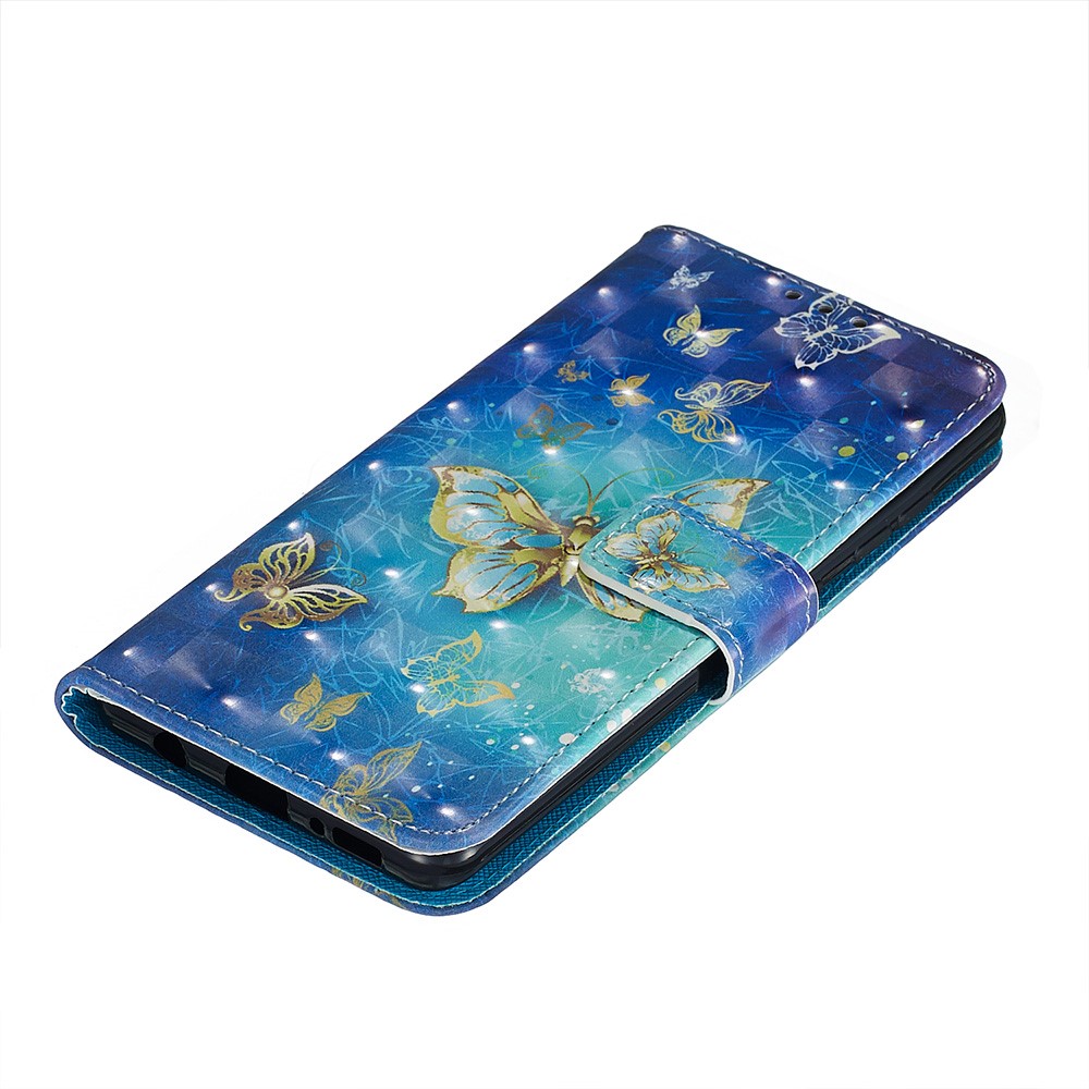 Pattern Printing Light Spot Decor Leather Wallet Case for Samsung Galaxy A51 - Butterfly Pattern-5