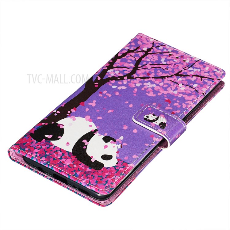 Painting Leather Phone Wallet Stand Case for Samsung Galaxy A71 - Panda-3