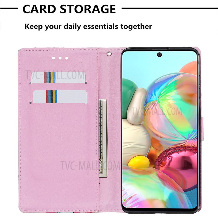 Painting Leather Phone Wallet Stand Case for Samsung Galaxy A71 - Panda-7