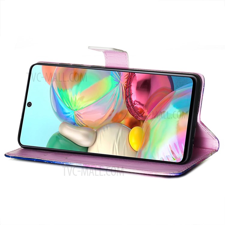 Painting Leather Phone Wallet Stand Case for Samsung Galaxy A71 - Panda-8