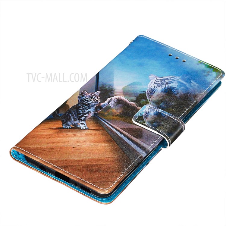 Painting Leather Phone Wallet Stand Case for Samsung Galaxy A71 - Cat-3