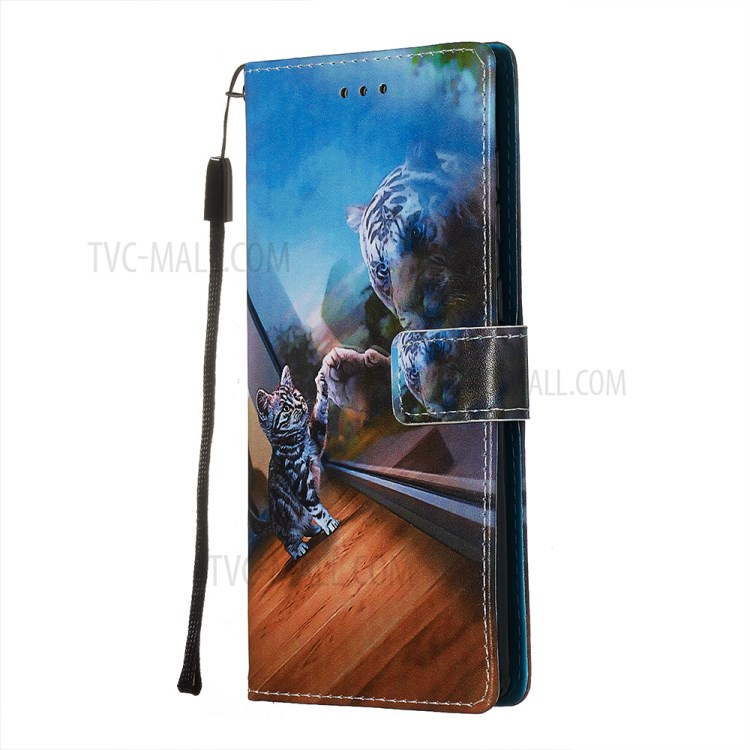 Painting Leather Phone Wallet Stand Case for Samsung Galaxy A71 - Cat-4