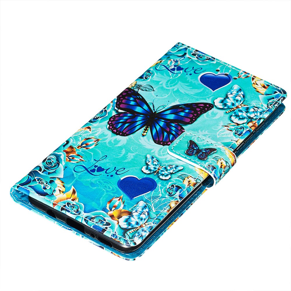Painting Leather Phone Wallet Stand Case for Samsung Galaxy A71 - Butterfly-3