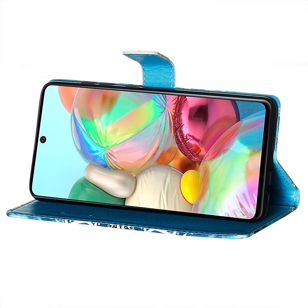 Peinture en Cuir Téléphone Porte-porte-toilettes Pour Samsung Galaxy A71 - Papillon