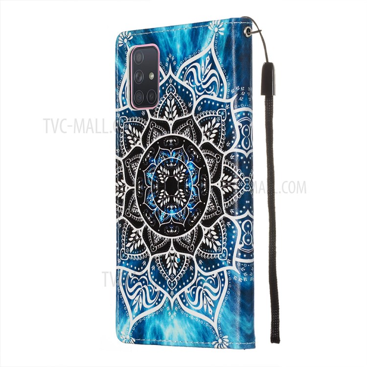 Painting Leather Phone Wallet Stand Case for Samsung Galaxy A71 - Mandala-5