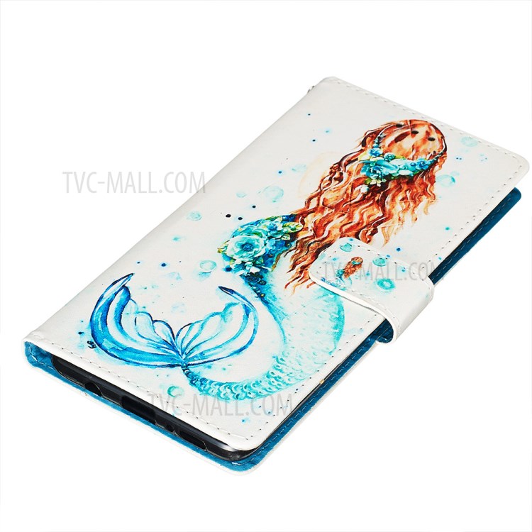 Painting Leather Phone Wallet Stand Case for Samsung Galaxy A71 - Mermaid-3