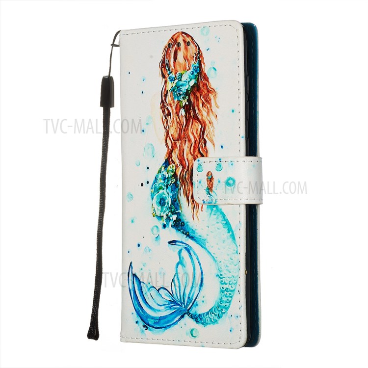 Painting Leather Phone Wallet Stand Case for Samsung Galaxy A71 - Mermaid-4