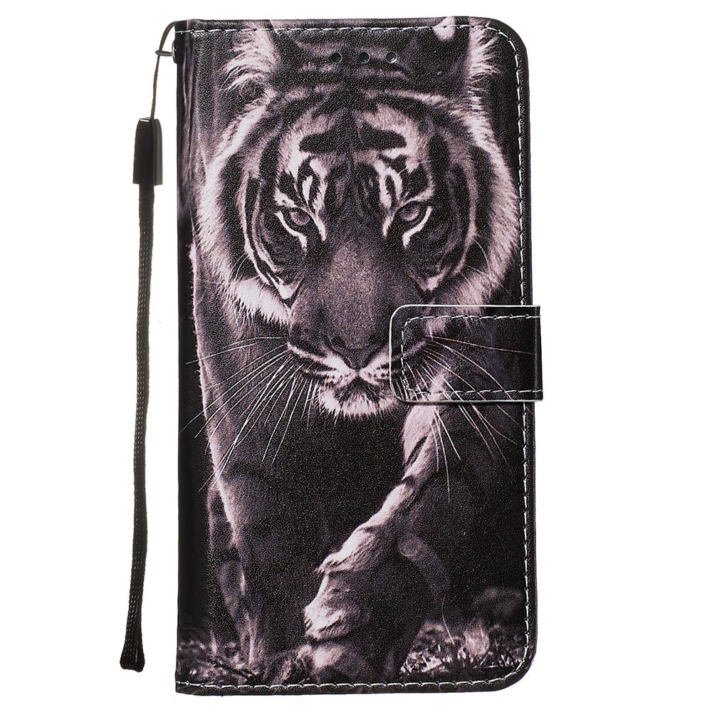 Painting Leather Phone Wallet Stand Case for Samsung Galaxy A71 - Tiger-2