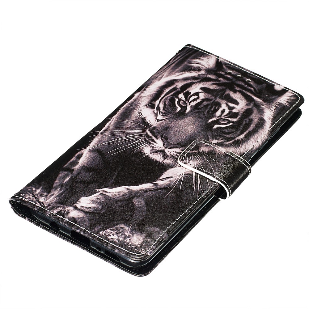 Painting Leather Phone Wallet Stand Case for Samsung Galaxy A71 - Tiger-3