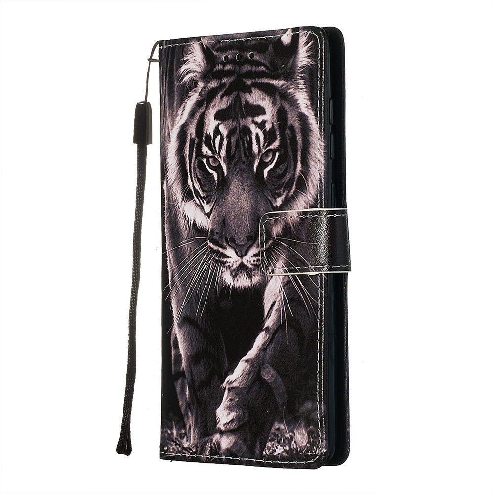 Painting Leather Phone Wallet Stand Case for Samsung Galaxy A71 - Tiger-4