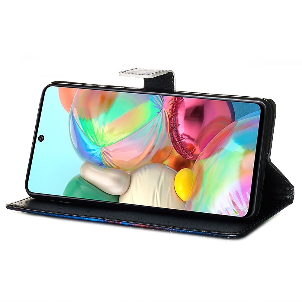 Peinture en Cuir Téléphone Porte-porte-toilettes Pour Samsung Galaxy A71 - Tigre-8