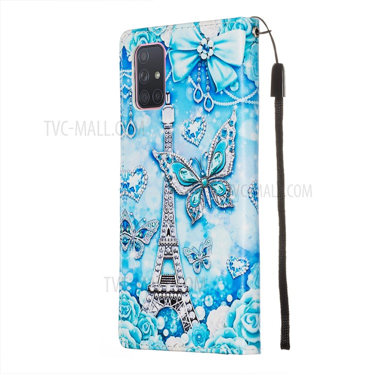 Painting Leather Phone Wallet Stand Case for Samsung Galaxy A71 - Tower-5
