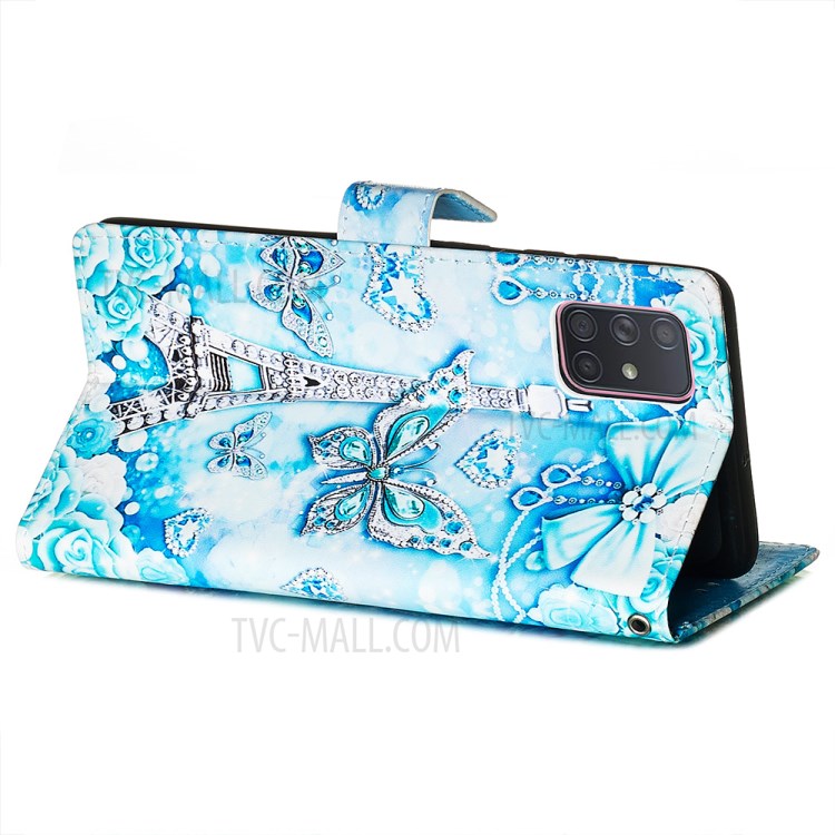 Painting Leather Phone Wallet Stand Case for Samsung Galaxy A71 - Tower-6