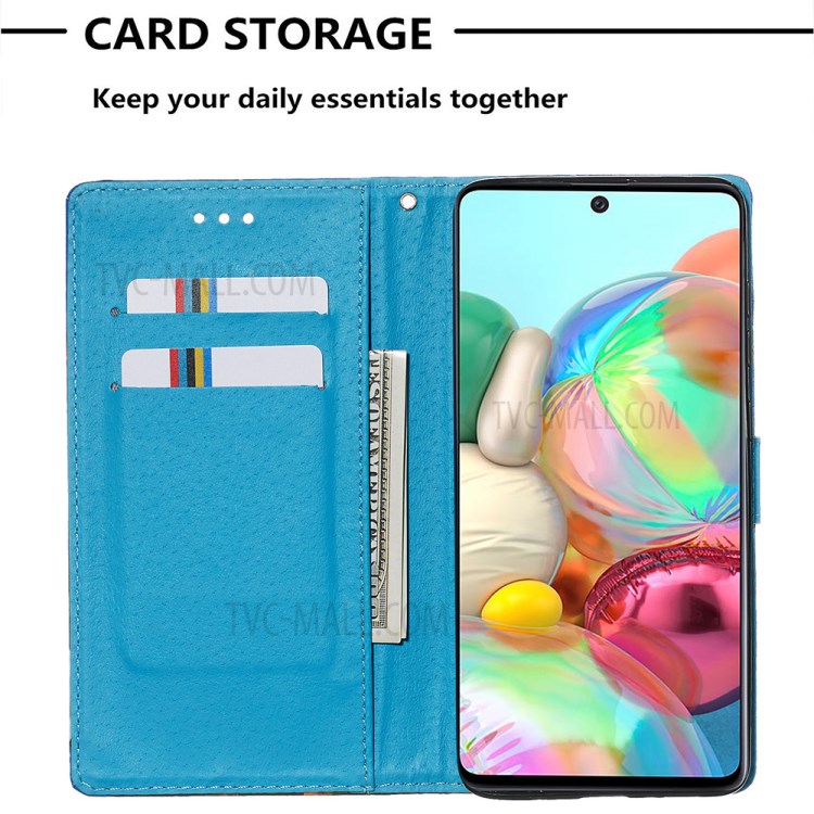 Painting Leather Phone Wallet Stand Case for Samsung Galaxy A71 - Tower-7