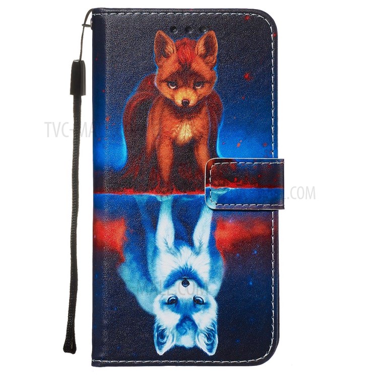 Painting Leather Phone Wallet Stand Case for Samsung Galaxy A71 - Fox-2