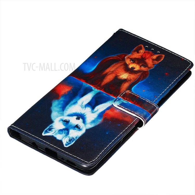 Painting Leather Phone Wallet Stand Case for Samsung Galaxy A71 - Fox-3