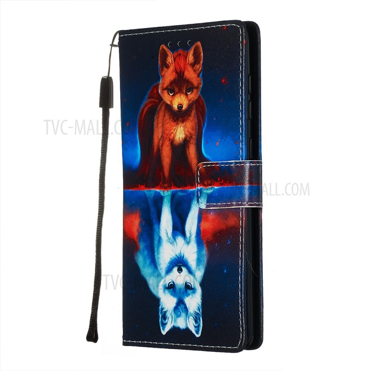 Painting Leather Phone Wallet Stand Case for Samsung Galaxy A71 - Fox-4