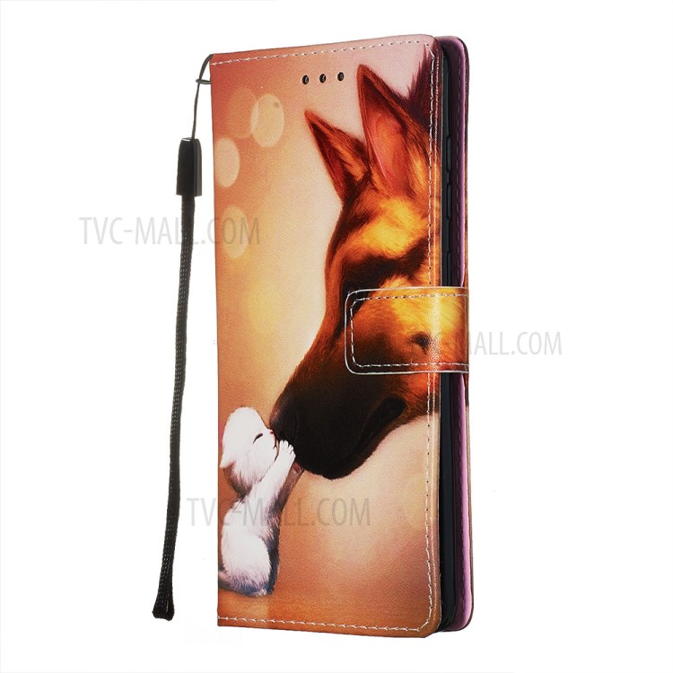 Painting Leather Phone Wallet Stand Case for Samsung Galaxy A71 - Small White Dog-4