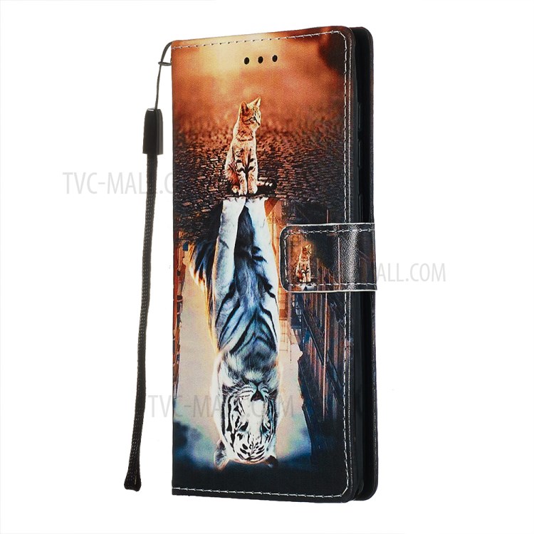 Painting Leather Phone Wallet Stand Case for Samsung Galaxy A71 - White Tiger-4