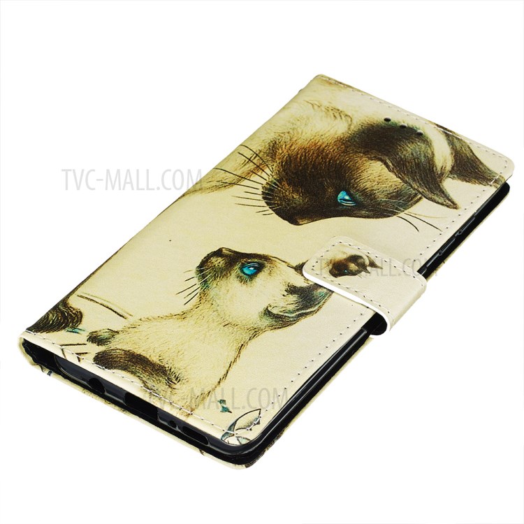 Painting Leather Phone Wallet Stand Case for Samsung Galaxy A71 - Two Cats-3
