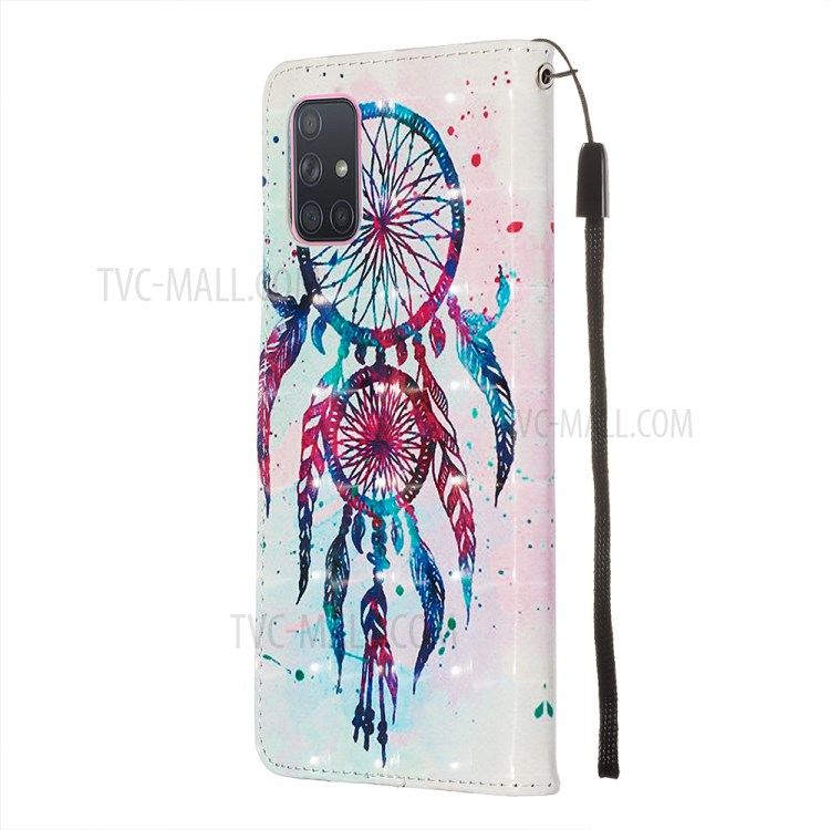 3D Painting Style Leather Phone Wallet Stand Case for Samsung Galaxy A71 - Painting Dream Catcher-5