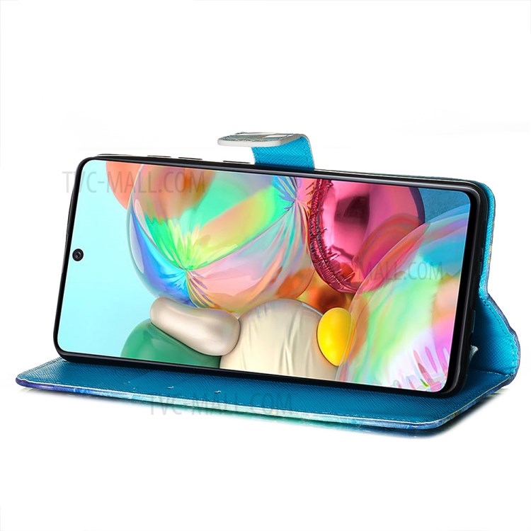 3D Painting Style Leather Phone Wallet Stand Case for Samsung Galaxy A71 - Painting Dream Catcher-7
