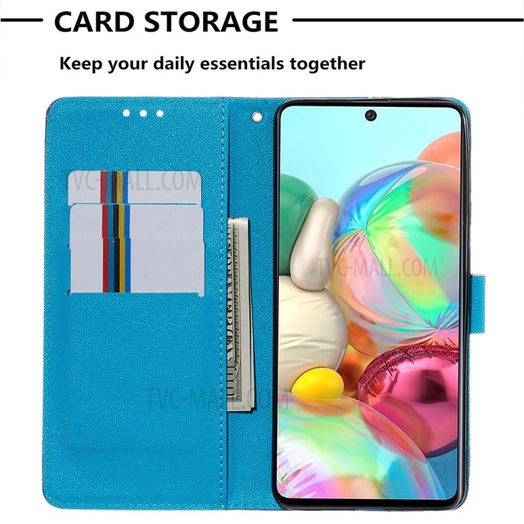 3D Painting Style Leather Phone Wallet Stand Case for Samsung Galaxy A71 - Painting Dream Catcher-8