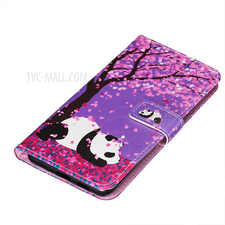 Pattern Printing Leather Wallet Case for Samsung Galaxy S20 Plus - Panda-3