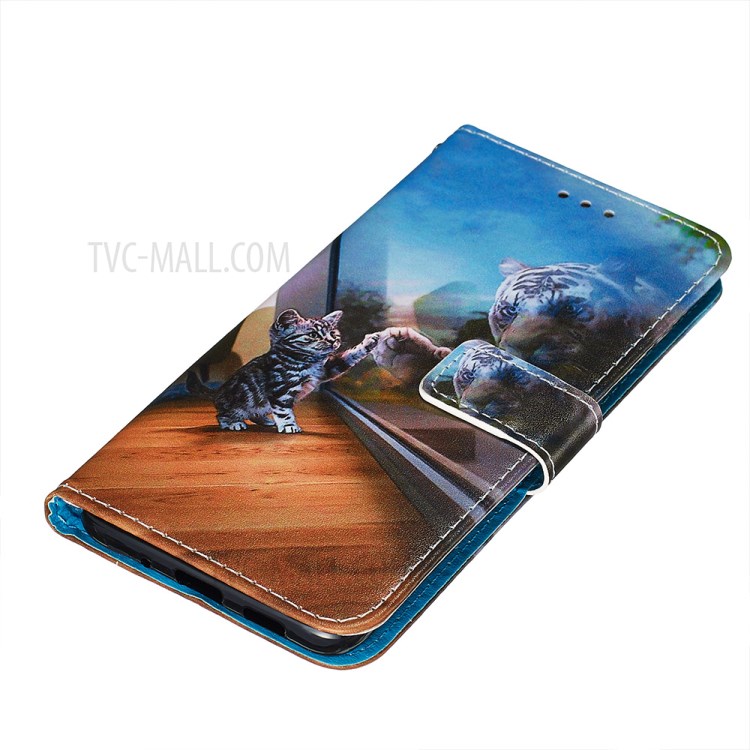 Pattern Printing Leather Wallet Case for Samsung Galaxy S20 Plus - Cat-3