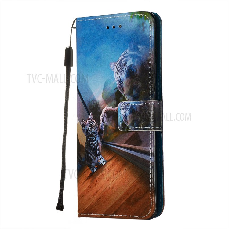 Pattern Printing Leather Wallet Case for Samsung Galaxy S20 Plus - Cat-4