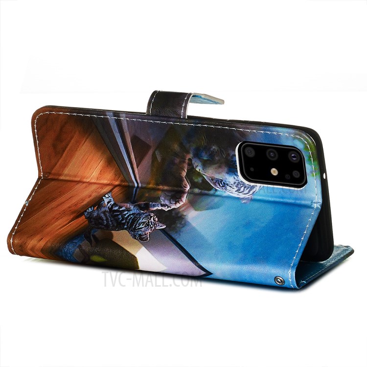 Pattern Printing Leather Wallet Case for Samsung Galaxy S20 Plus - Cat-6