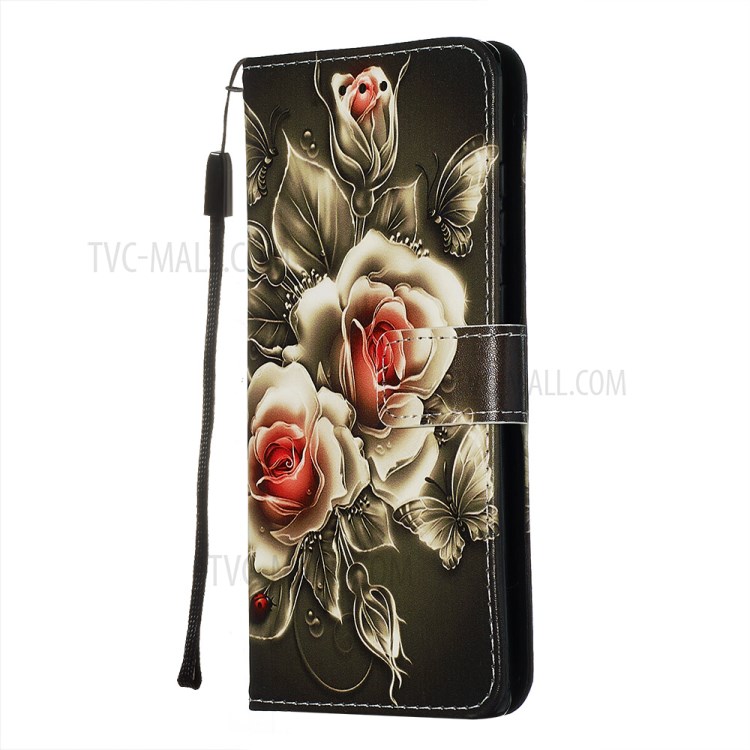 Pattern Printing Leather Wallet Case for Samsung Galaxy S20 Plus - Vivid Flower-4