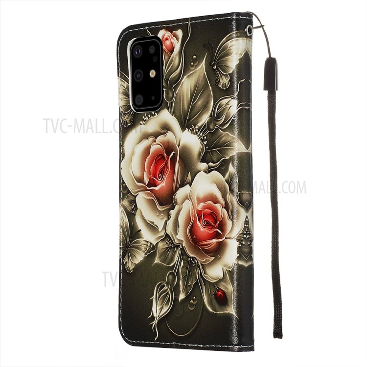 Pattern Printing Leather Wallet Case for Samsung Galaxy S20 Plus - Vivid Flower-5