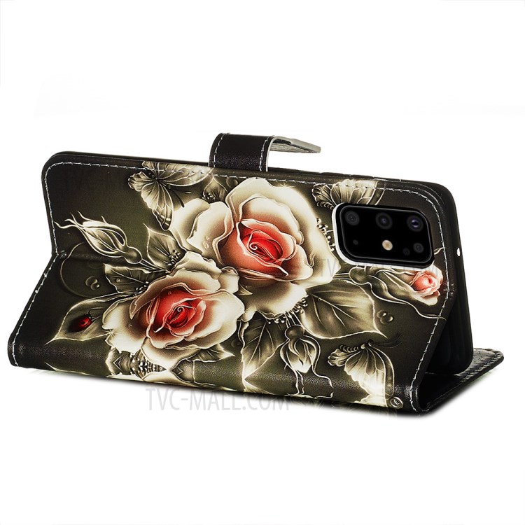 Pattern Printing Leather Wallet Case for Samsung Galaxy S20 Plus - Vivid Flower-6