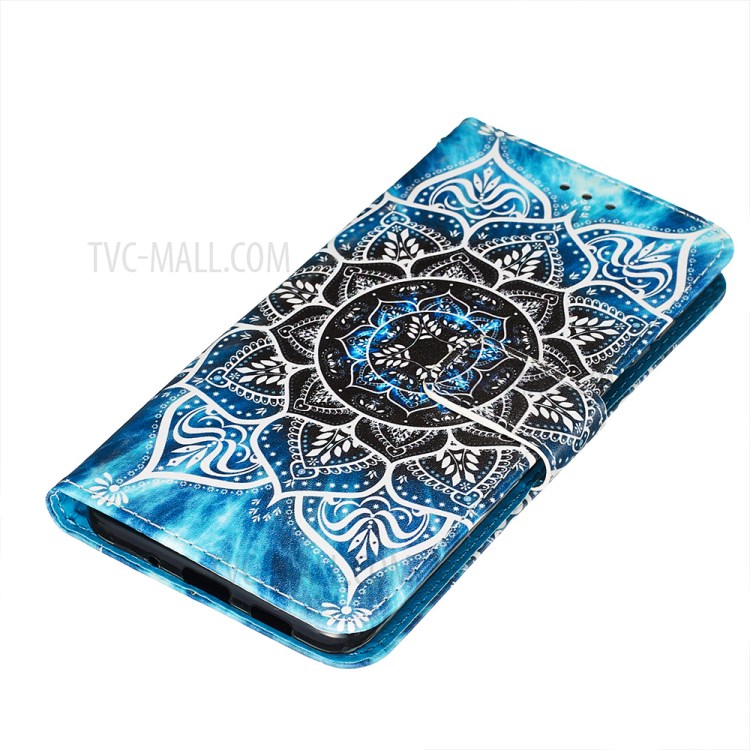 Pattern Printing Leather Wallet Case for Samsung Galaxy S20 Plus - Mandala Flower-3