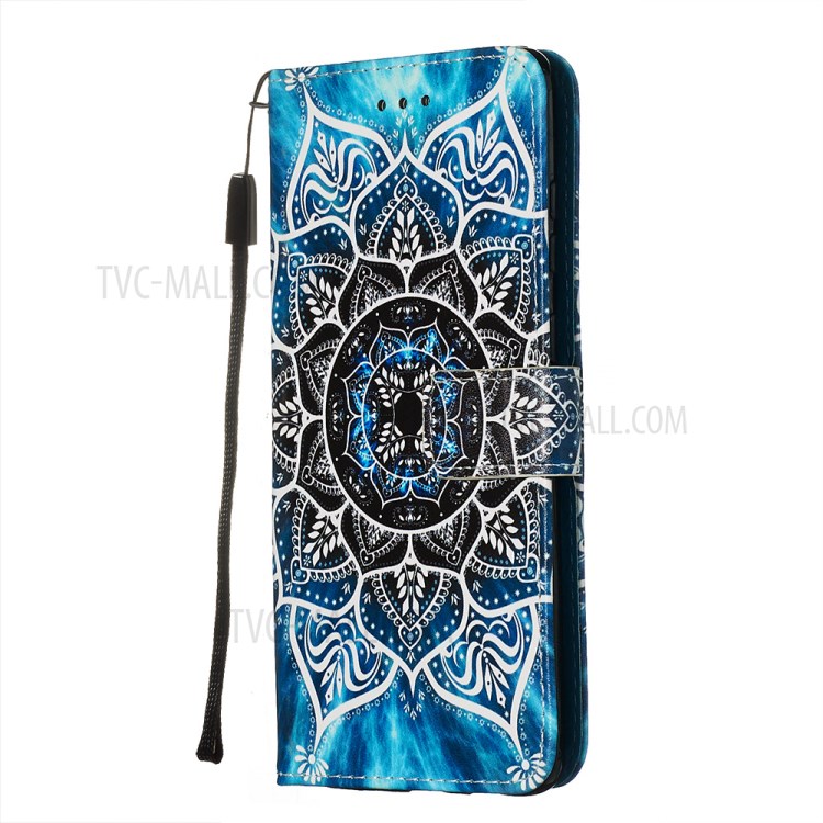 Pattern Printing Leather Wallet Case for Samsung Galaxy S20 Plus - Mandala Flower-4