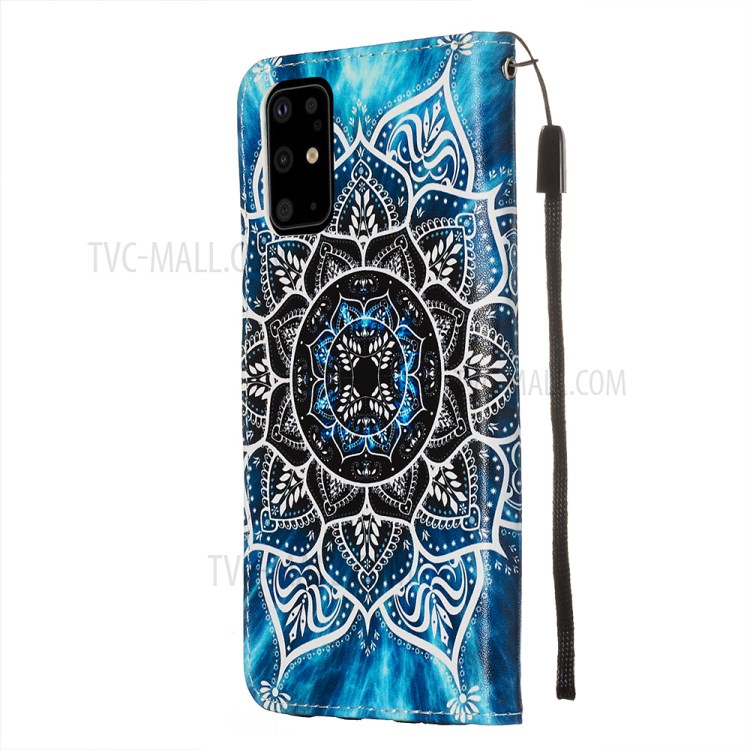 Pattern Printing Leather Wallet Case for Samsung Galaxy S20 Plus - Mandala Flower-5