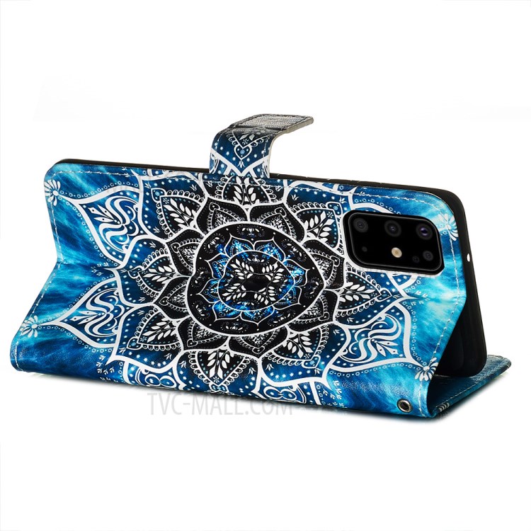 Pattern Printing Leather Wallet Case for Samsung Galaxy S20 Plus - Mandala Flower-6