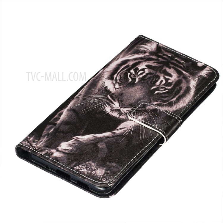 Pattern Printing Leather Wallet Case for Samsung Galaxy S20 Plus - Tiger-3