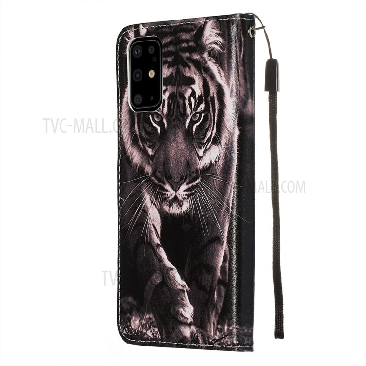 Pattern Printing Leather Wallet Case for Samsung Galaxy S20 Plus - Tiger-5