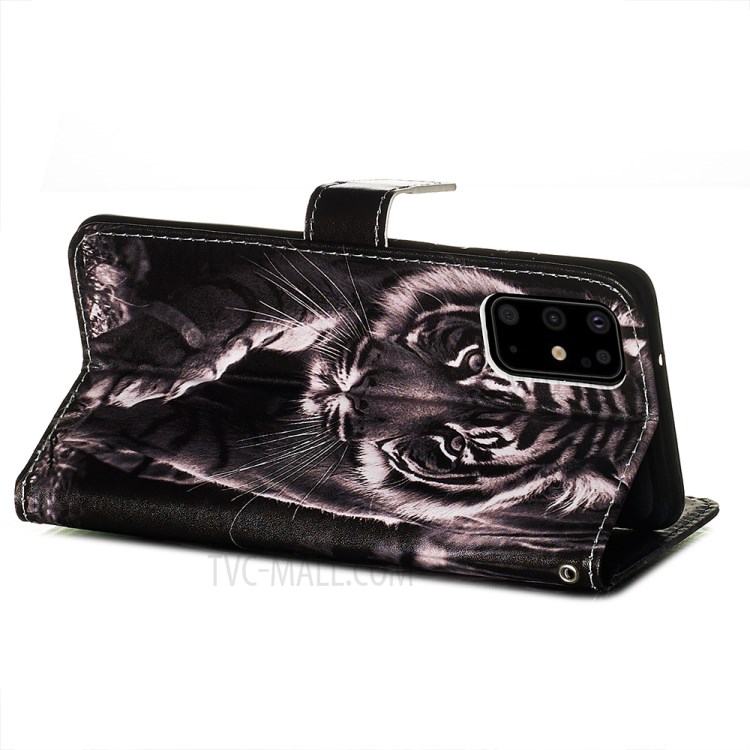Pattern Printing Leather Wallet Case for Samsung Galaxy S20 Plus - Tiger-6