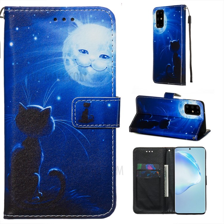Pattern Printing Leather Wallet Case for Samsung Galaxy S20 Plus / S20 Plus 5G - Cute Cat-1