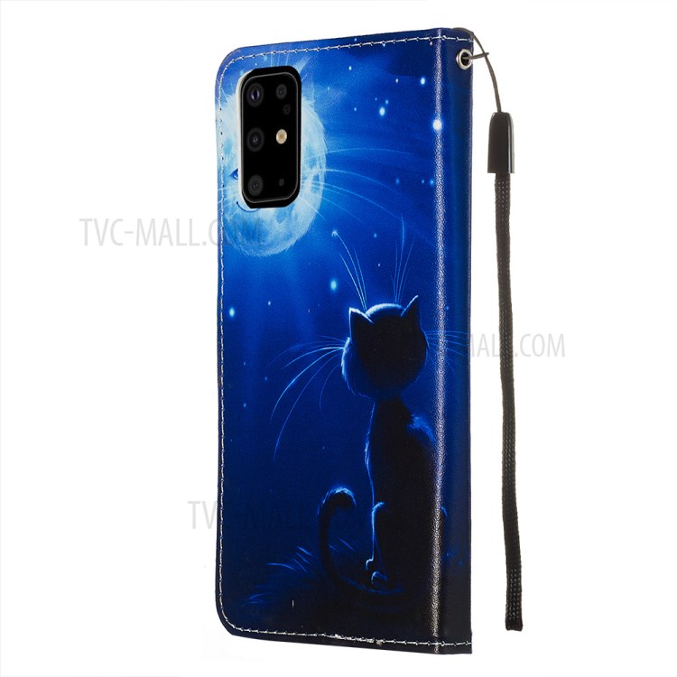 Pattern Printing Leather Wallet Case for Samsung Galaxy S20 Plus / S20 Plus 5G - Cute Cat-5