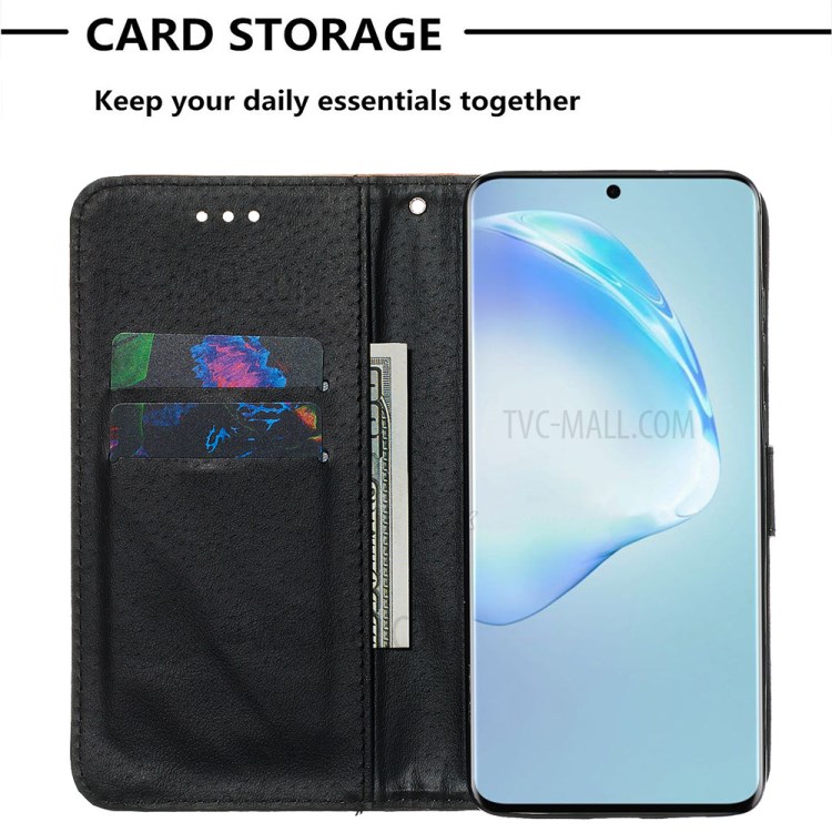 Pattern Printing Leather Wallet Case for Samsung Galaxy S20 Plus / S20 Plus 5G - Cute Cat-7