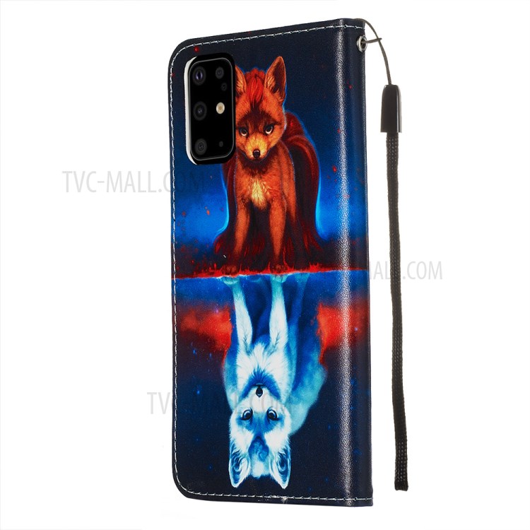 Pattern Printing Leather Wallet Case for Samsung Galaxy S20 Plus - Fox-5