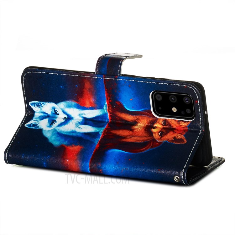 Pattern Printing Leather Wallet Case for Samsung Galaxy S20 Plus - Fox-6