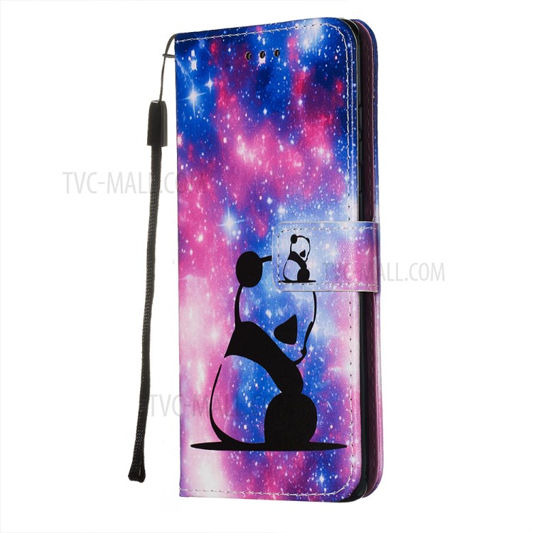 Pattern Printing Leather Wallet Case for Samsung Galaxy S20 Plus - Sad Panda-4