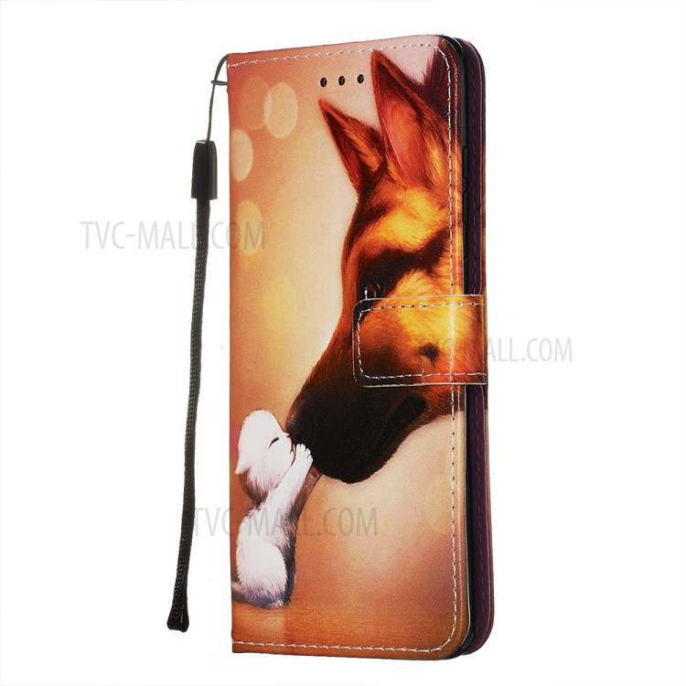 Pattern Printing Leather Wallet Case for Samsung Galaxy S20 Plus - Cat and Dog-4
