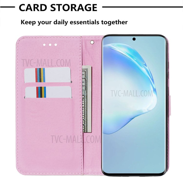 Pattern Printing Leather Wallet Case for Samsung Galaxy S20 Plus - Cat and Dog-7